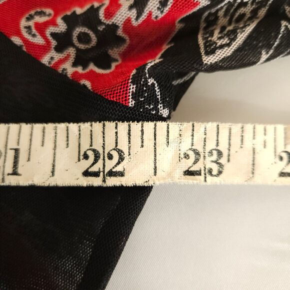 Chico's Easywear 3 Womens 16 Black Paisley Sheer Roll Tab Button Up Shirt Blouse - Picture 7 of 9